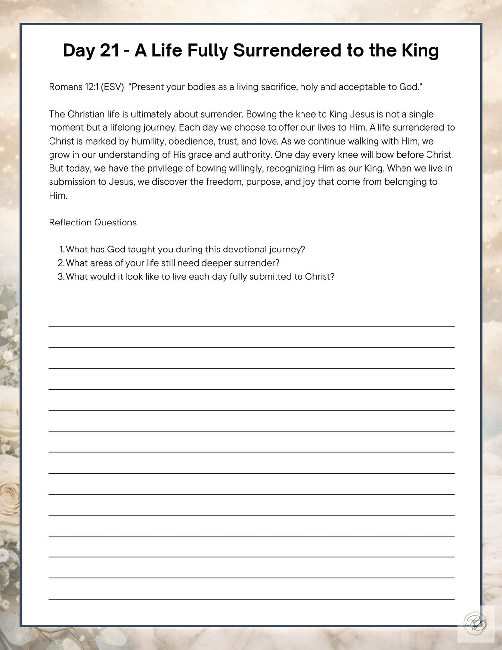 Bowing the knee to King Jesus: A 21 Day Devotional