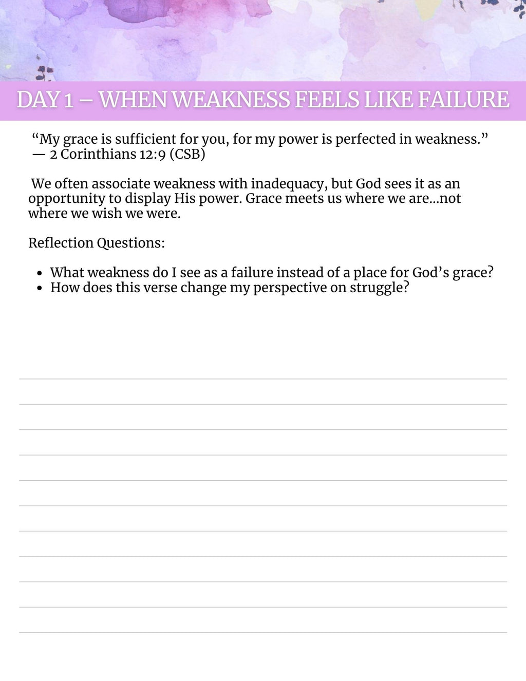 God's Strength in my Weakness- 21 Day Journal